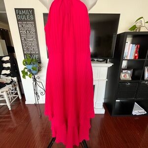 Elegant Pink Halter Dress